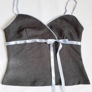 Charlotte Russe Top Cami Adjustable Straps Gray